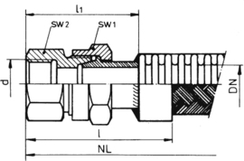 Verschraubung AE401 | Maßzeichnung