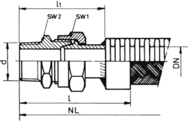 Verschraubung AE403 | Maßzeichnung