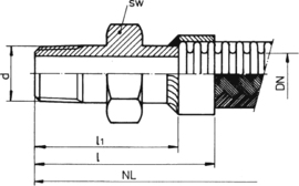 Verschraubung AE406 | Maßzeichnung