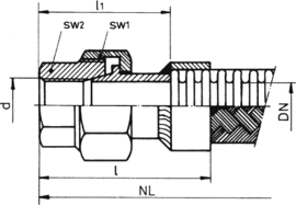 Verschraubung AE501 | Maßzeichnung