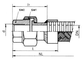 Verschraubung AE502 | Maßzeichnung
