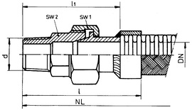 Verschraubung AE503 | Maßzeichnung