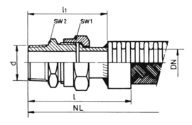 Verschraubung AE504 | Maßzeichnung