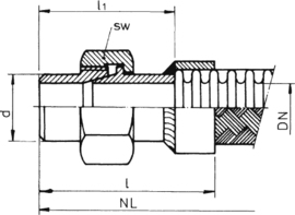 Verschraubung AE505 | Maßzeichnung