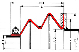 Bauform 54 - Gewebe-Kompensator | Maßzeichnung
